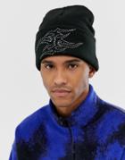 Asos Design Oversized Beanie In Black With Hot Fix Studs