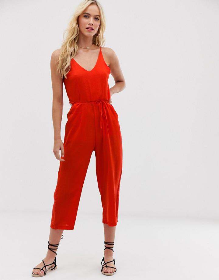 Ax Paris Culotte Jumpsuit - Red