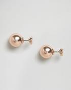 Asos Mini Circle & Ball Through Earrings - Copper