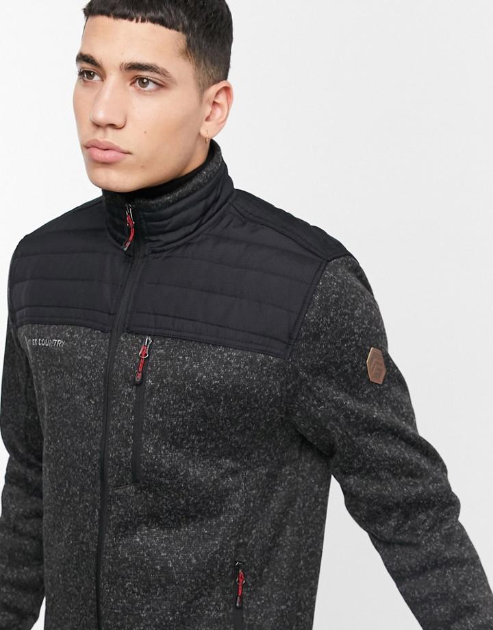Free Country Full Zip Fleece With Overlay In Black