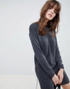 Asos Design Eco Knitted Mini Dress In Ripple - Gray