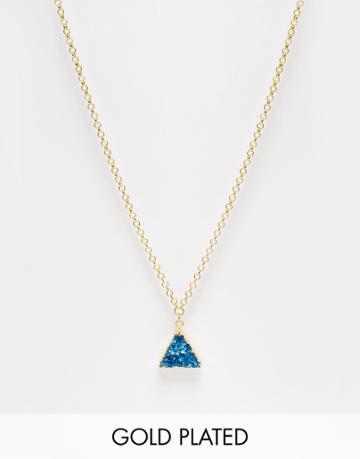 Only Child Crystal Pyramid Pendant Necklace - Blue