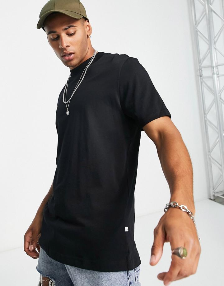 Selected Homme Oversized Heavyweight T-shirt In Black