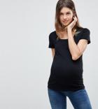 Asos Maternity Nursing Wrap Front Top - Black