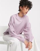 & Other Stories Balloon Sleeve Drop Shoulder Top In Lilac-purple