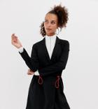 Collusion Mini Blazer Dress With Contrast Toggles - Black