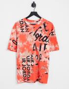 Nike Jordan Heritage Oversized All Over Print T-shirt In Red
