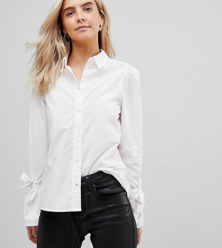 Vero Moda Petite Puff Sleeve Shirt - White