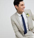 Heart & Dagger Skinny Wedding Suit Jacket In Summer Dogstooth - Tan