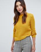 Y.a.s Textured Knitted High Neck Sweater - Yellow