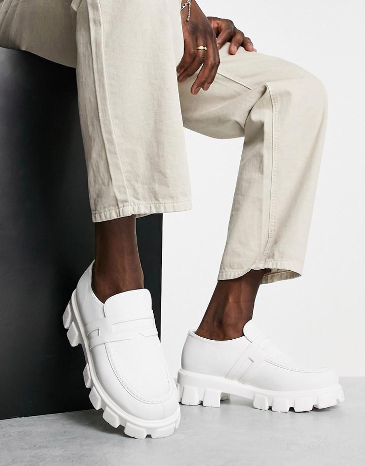 Public Desire Foster Chunky Loafers In White
