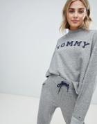 Tommy Hilfiger Varsity Long Sleeve Track Top - Gray