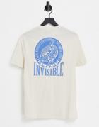 Asos Design T-shirt In Stone Organic Cotton With Back Print-neutral