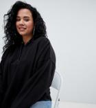 Asos Design Curve Over Head Hoodie In Black - Black