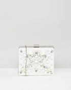 Chi Chi London Embellished Box Clutch Bag - White