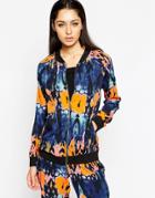 Ax Paris Bomber Jacket In Funky Print - Multi