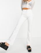 Topshop Jamie Recycled Cotton Blend Flare Jeans In White