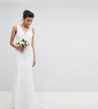 Chi Chi London Tall Bridal Lace Maxi Dress - White