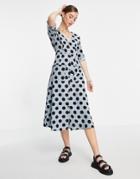 Urban Threads Midi Dress In Polka Dot-multi