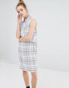 Monki Grid Print Shirt Dress - Summergrid
