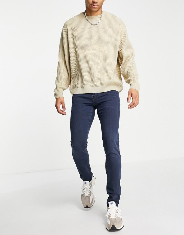 Boss Charleston Skinny Fit Jeans In Dark Wash-navy
