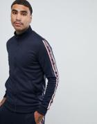 Only & Sons Track Jacket With Slogan Taping - Navy