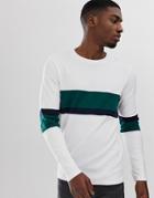Selected Homme Long Sleeve T-shirt With Stripe Details - White