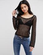 Blend She Daisy Long Sleeved T-shirt - Black
