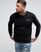 Nicce London Sweatshirt In Black With Chest Logo - Black