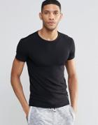 Hugo Boss Muscle Fit Rib T-shirt In Black - Black