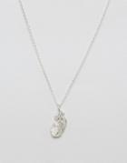 Nylon Silver Plated Feather Necklace - Silver Plated