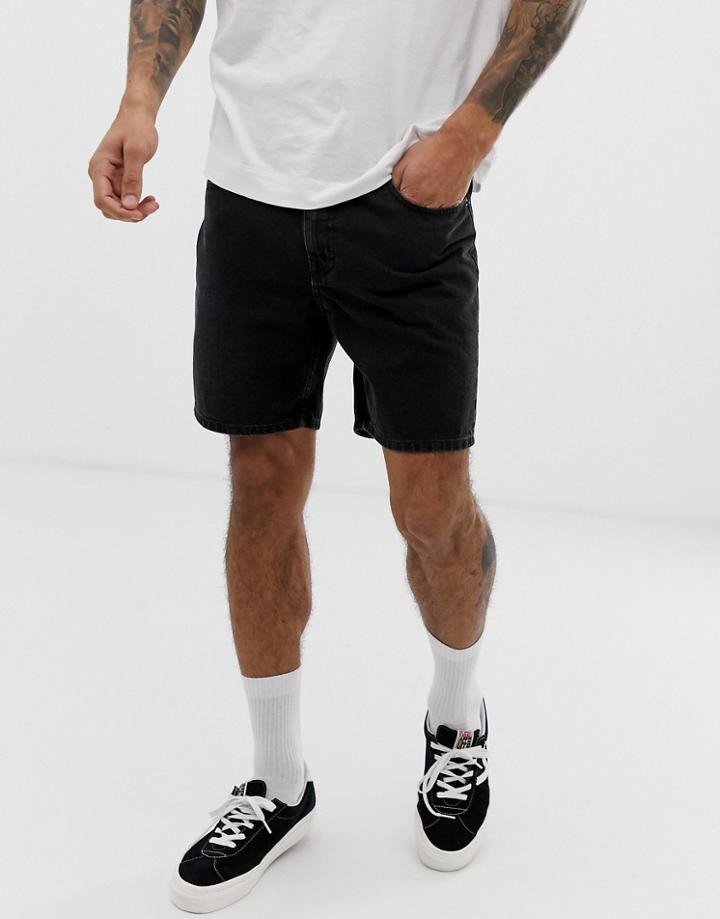 Cheap Monday Slim Fit Denim Shorts In Black - Black