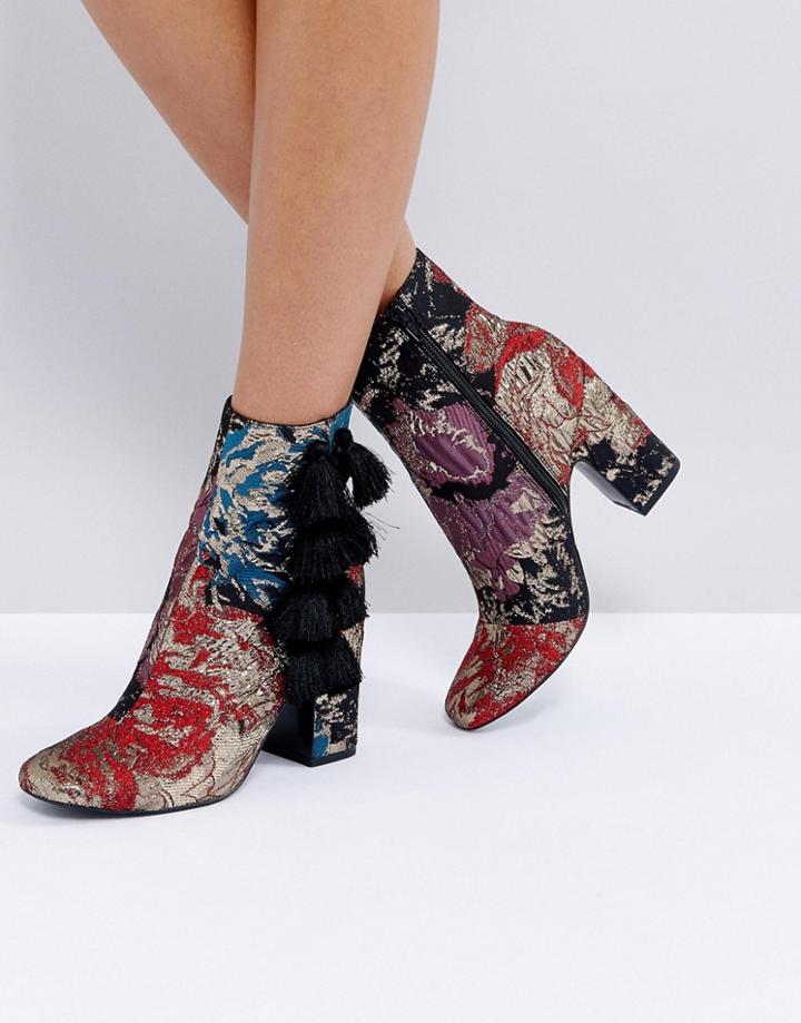 Asos Esmay Tassel Ankle Boots - Multi