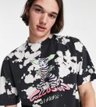 Collusion T-shirt With Dragon Print In Tie Dye-black