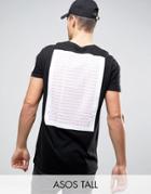 Asos Tall Longline T-shirt With Premiere Classe List Back Print - Black