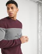 River Island Maison Slim Sweatshirt In Burgundy-red