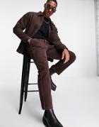 Bando Cord Wide Straight Leg Pants - Part Of A Set-brown