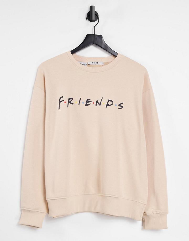 Na-kd X Friends Organic Cotton Oversized Sweatshirt In Beige-neutral