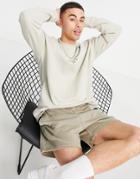 Only & Sons Relaxed Fit Logo Sweatshirt In Stone-neutral