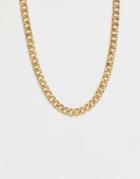 Asos Design Short Chunky Chain In Gold Tone