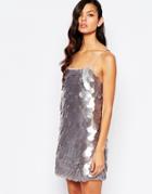 The 8th Sign All Over Large Sequin Minimum Dress - Silver