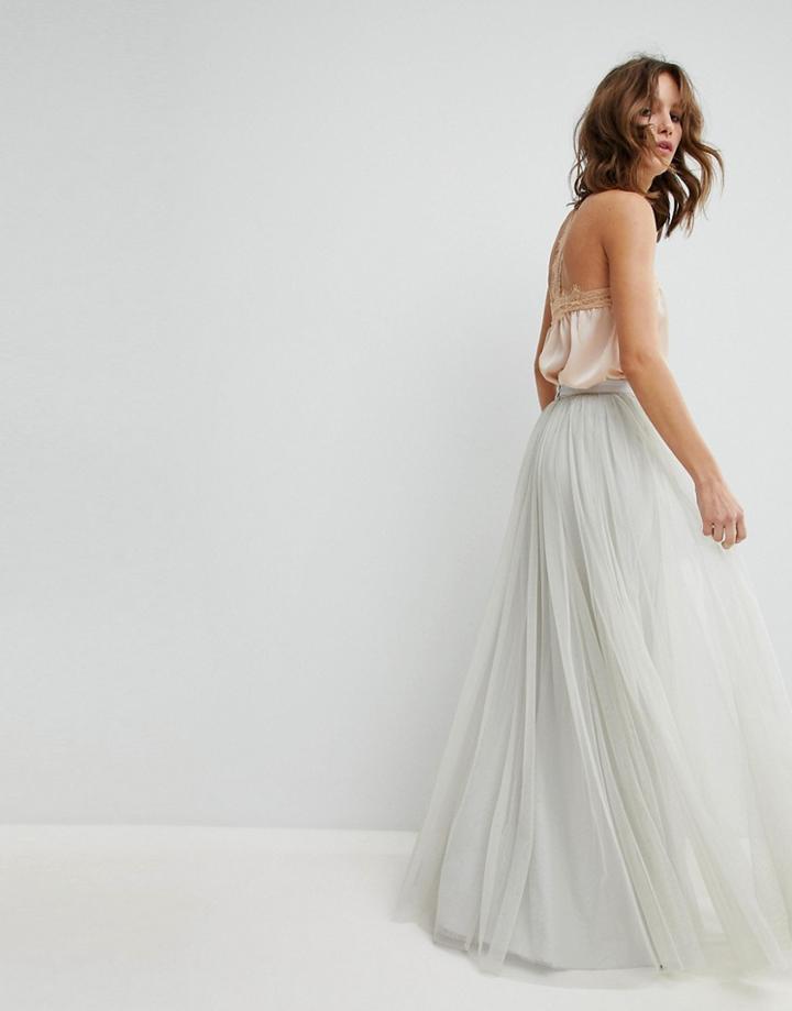 Needle & Thread Maxi Tulle Skirt - Blue