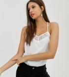 Jdy Racer Back Lace Cami In White