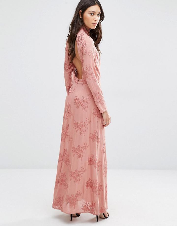 Flynn Skye Open Back Slit Cedar Maxi Dress - Cream