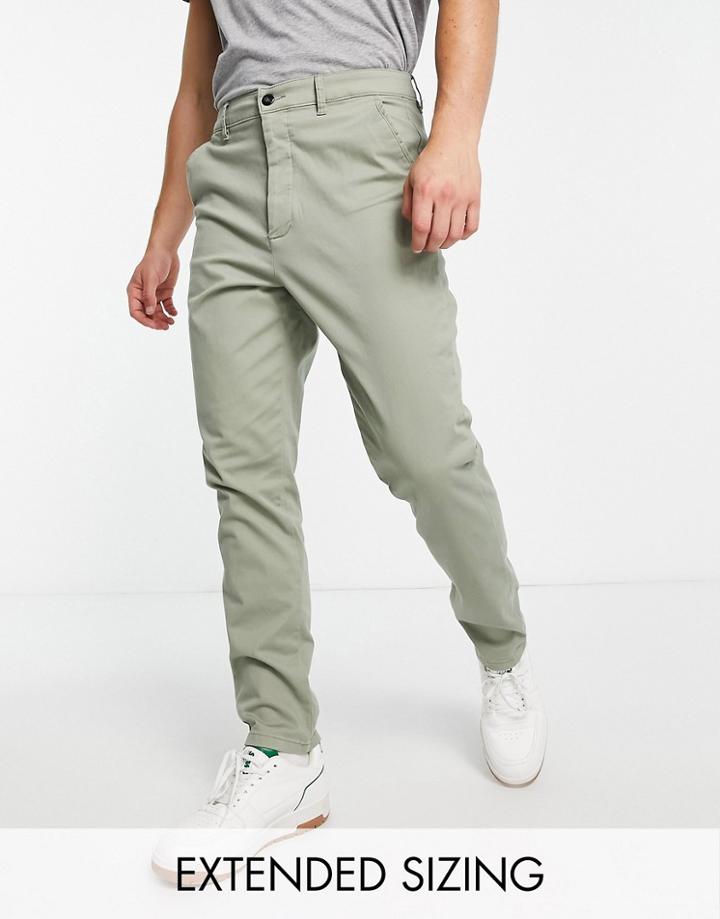 Asos Design Tapered Chinos In Light Green
