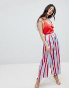 Finders Wide Leg Cullotte In Stripe - Multi