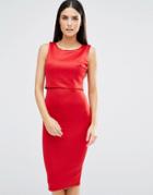 Ax Paris Overlay Midi Dress - Red