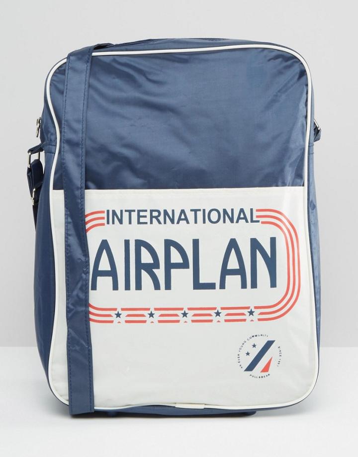 Pull & Bear Crossbody Airplan Messenger Bag - Multi