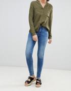 Blend She Bright Paneled Skinny Jeans - Blue