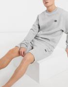 River Island Quilted Lounge Short In Gray-grey